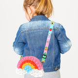 Pop its for Girls Purse Bag + 2X Pop it Bracelets for Kids , Rainbow Clouds Shoulder